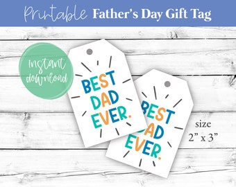Father's Day Tag Gift tag for Dad OHSO747-11F1 Best Daddy Ever Tag 