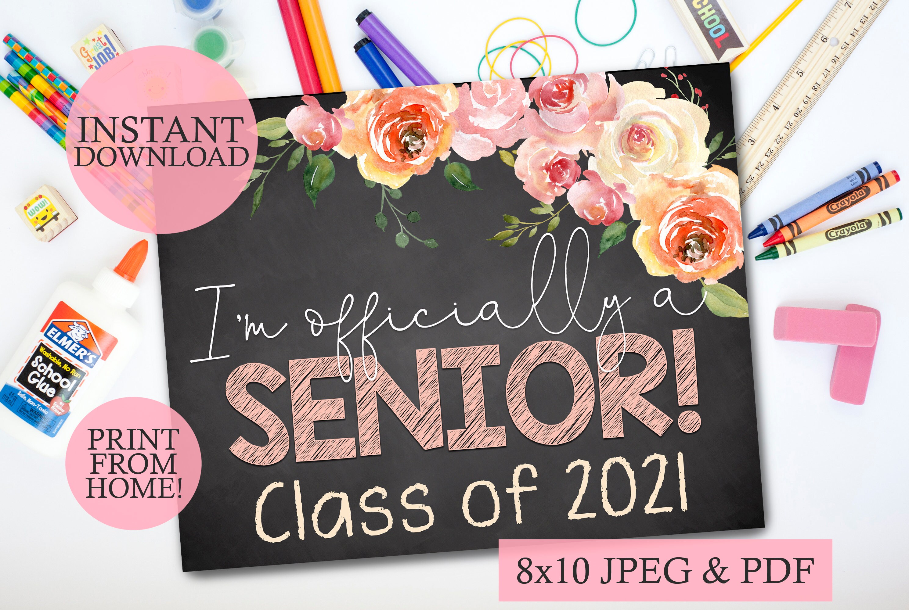 I'm Officially a Senior sign Printable First Day of | Etsy