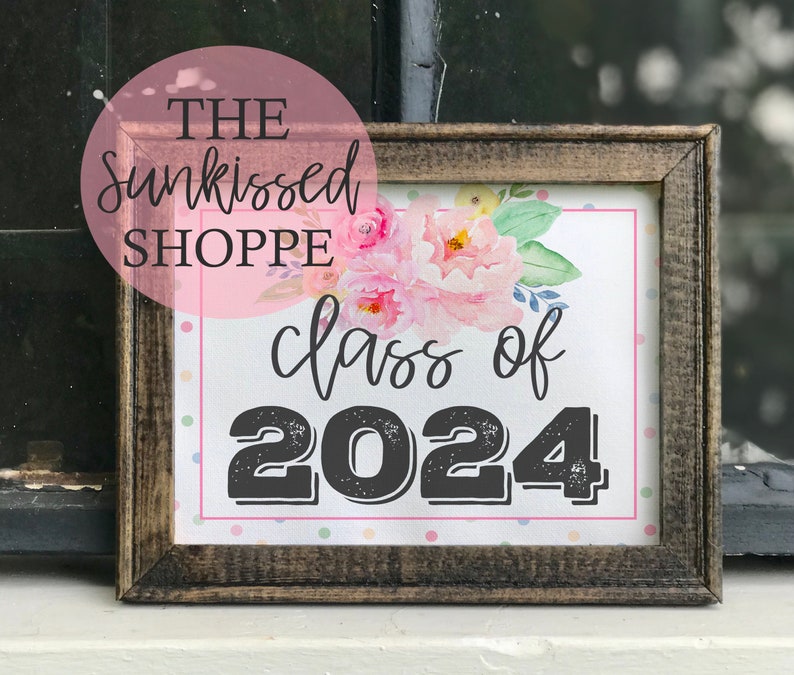 Class of 2024 Printable First Day of School Sign Flowers Etsy