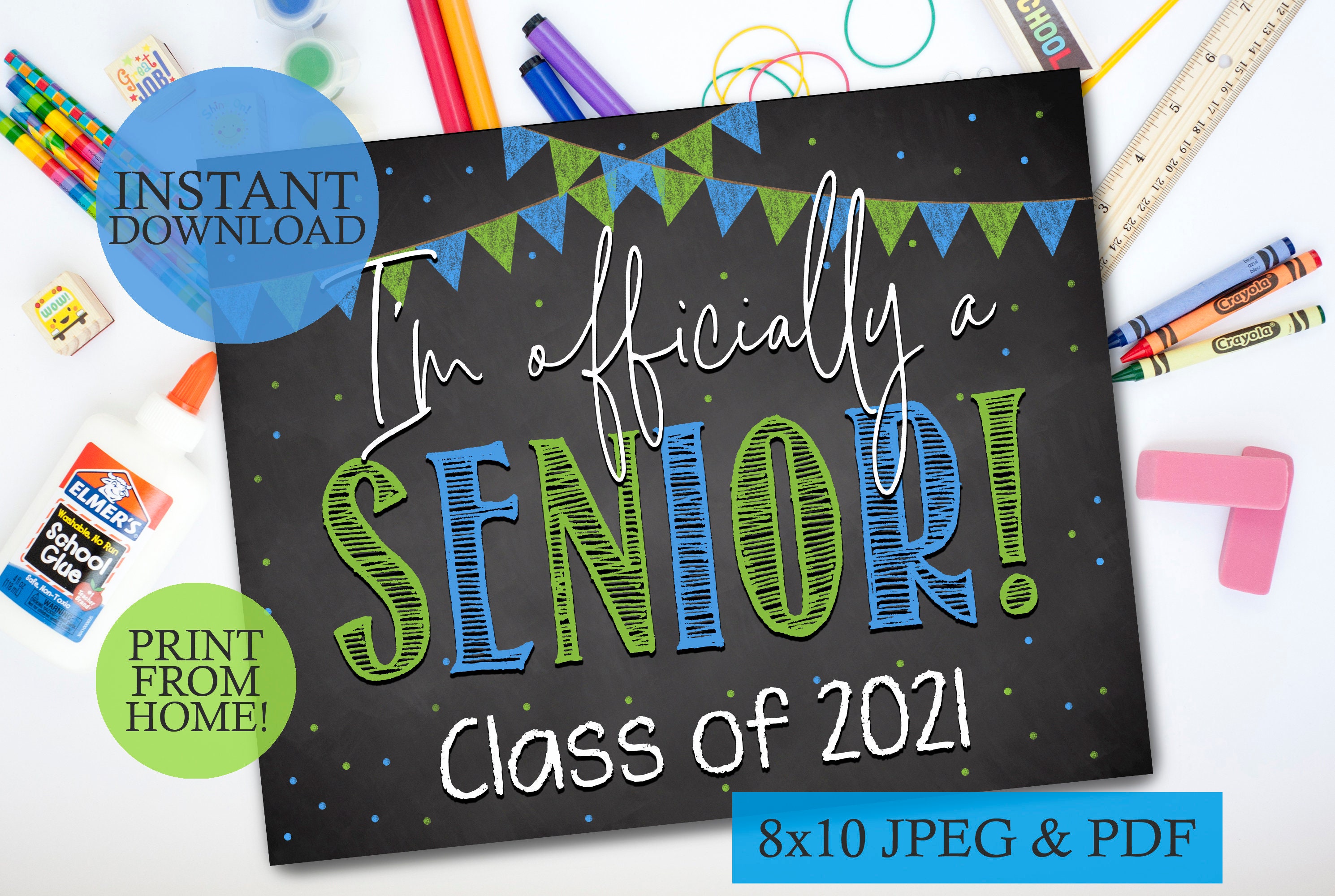 I'm Officially a Senior Sign Printable First Day of | Etsy