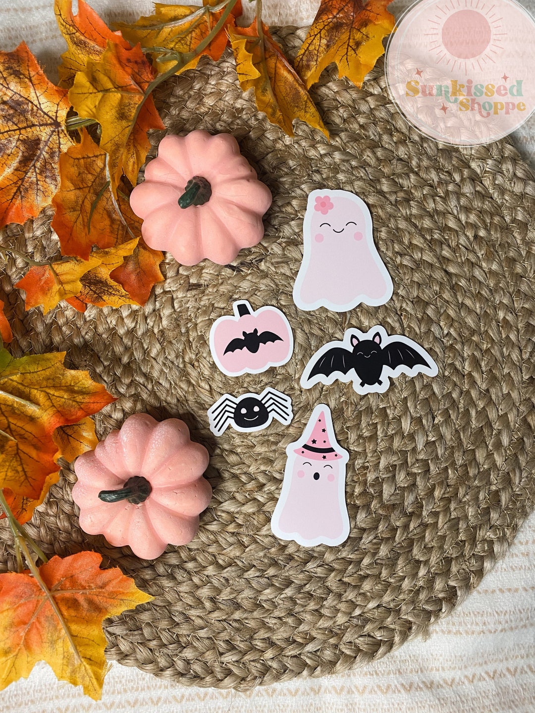Pink Halloween Sticker Pack, Spooky Cute Sticker Pack, Pastel Halloween