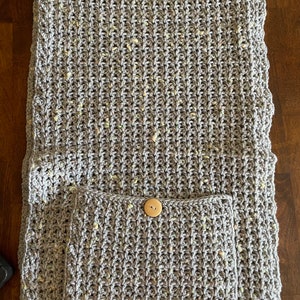 Supersized Confetti Handmade Crochet Pocket Shawl
