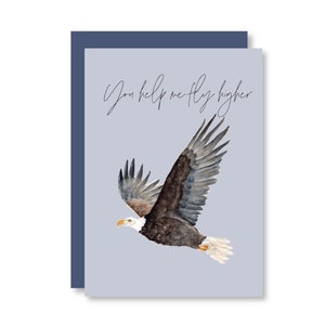 You Help Me Fly Higher Grußkarte | Karte zum Vatertag | Muttertagskarte | Danke-Karte | Aufmunternde Karte für die Lieben | Adler Karte