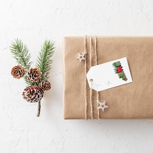 Watercolor Train Gift Tag Set of 8 | Cute Gift Tags for Christmas | Christmas Decor | Christmas Gifts | Holiday Unique Gift Packaging |
