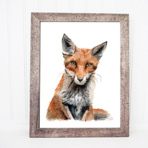 Fox Art Print | Nursery Wall Decor | Woodland Forest Animal | Wildlife Art | Foxes | Fox Watercolor Painting | Fox Art Print | Fox Wall Art