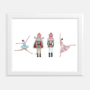 Watercolor Nutcracker Ballet Illustration | Christmas decor | Watercolor Christmas Decor | Holiday Art Print | Nutcracker Ballet | Ballerina