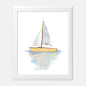 Art Print Sailboat Watercolor Customized Sailboat Painting for Nursery Nautical Sailboat Wall Art Coastal Kid Wall Art For Boy Vehicle Art