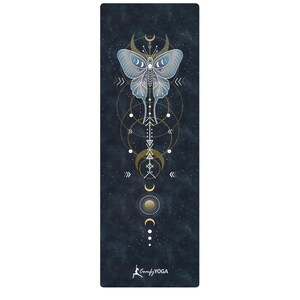 Luna Moth Yoga Mat - Celestial Boho Yoga Mat with Moon, Stars & Sacred Geometry, Witchy Spiritual Yoga Gift for Her, Soft Suede Non Slip Mat imagem 2