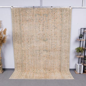 200x300 Neutral Teppich, Handgefertigte Wolle Teppiche, 6x8 Nomaden Teppich, Anatolischer Teppich 6x8, Türkischer Teppich, 6x8 Tribal Teppich, 6x8 Vintage Teppich