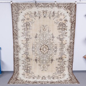 6x9 Turkish Vintage Rug, Muted Bedroom Rug, 6x9 Neutral Dining Room Rug, Handmade bohemian wool Rug, Oriental Rug, gothic Decor Rug