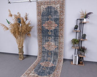 3.1x10.2 Turkish Pastel Colors area Runner, 3x10 Vintage Handmade Kitchen, Hallyway Home Decor Carpet