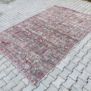 Turkish Rug 6.2x9.7 Feet Vintage Rug,Oushak Rugs,Nomadic Rug,Turkish Vintage Rug,Antique Rugs,Handmade Rugs,Wool Area Rug,Pastel Rug Carpet