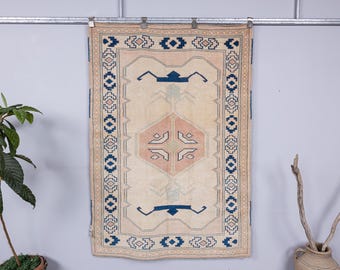 4x6 Vintage Rug, Turkish modern soft Rug, 4x6 Oushak Rug, Handmade Wool Rug, 4x6 Entryway Rug, 4x6 Bohemian Decor carpets