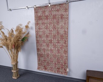 3.2x6.2 Handmade Vintage Small Red Yellow Rug, 3x6 Antique Turkish Natural Area Carpet