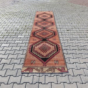 3x12 Vintage Runner, Oushak Runner Carpet, 3x12 Natural Runner, Turkish Oushak rug, Vintage Carpet, for your kitchen, hallway, farmhouse