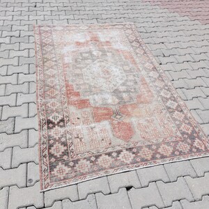 4x7 Oriental Vintage Rug, 4x7 Turkish Rug, Bedroom Rug, Oushak Rug, Unique Turkish Rug, 4x7 Handmade wool Rug, 4x7 Vintage Rug