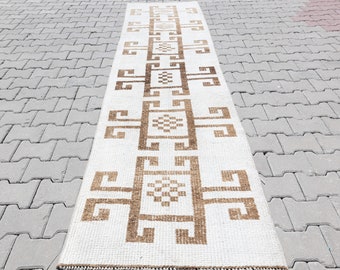 3x10 Bohemian kitchen Runner rug, Oriental 3x10 Vintage Runner, Antique Runner Rug, 3x10 Oushak soft Runner, Anatolian 3x10 entryway Runner