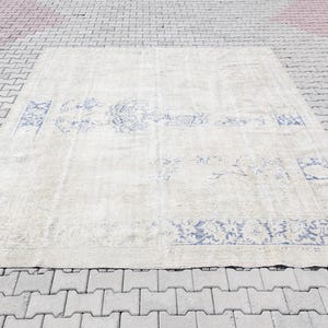 10x12 muted Large Oushak Rug, Vintage Faded Rug, Turkish Area Rug, Oversized Handmade Rug, 10x12 Large Area Rug, Patterned Dining Room Rug
