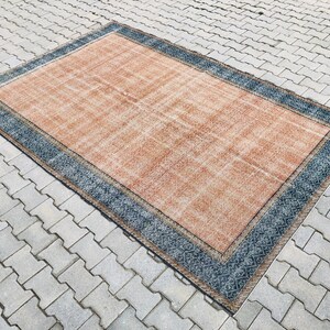 6x10 Brown Turkish Rug, Livingroom 6x10 Ft Vintage Rug, antique handmade wool living room, Bedroom Rug, Oushak Rug, Bohemian Style Area Rugs