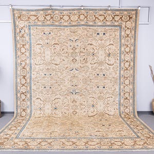 9x12 Soft Vintage Carpet, 9x12 Rugs, Muted Oushak Rugs, Large Area Rug, Turkish Carpet Bohem, Natural Oversize Rug, 9x12 Carpet