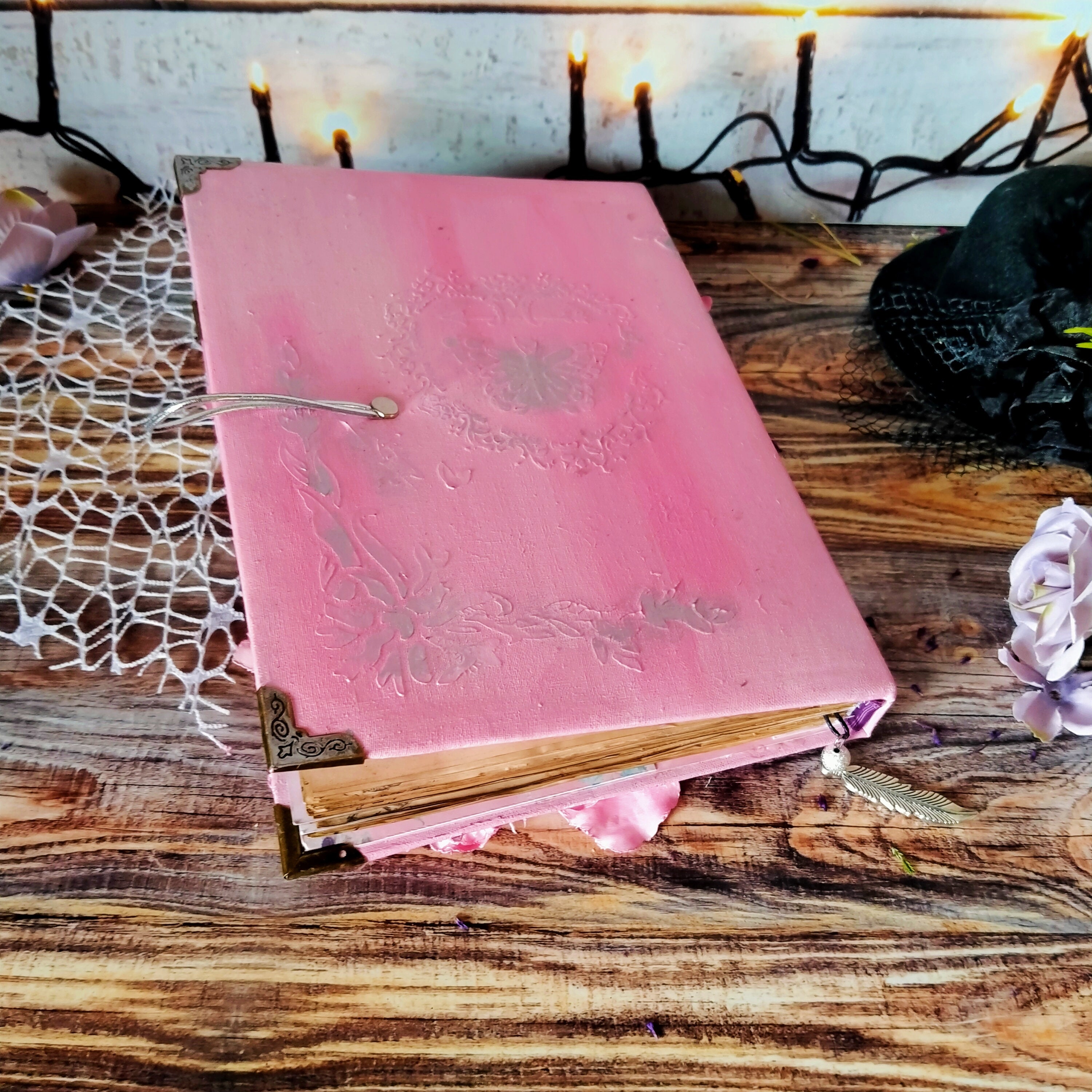 magic-diary-handmade-book-of-shadows-grimoire-pink-wish-fairy-etsy