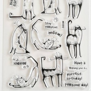Silicone stamp cats, silicone stamp kitten, clear stamps kitten, calendar decoration animals, transparent stamp set Cat Lady, cat stamp