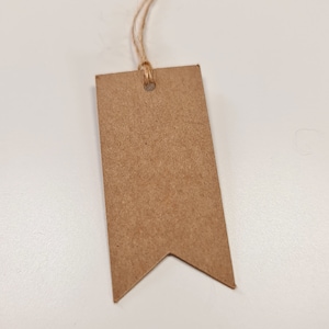 Geschenkanhänger Kraftpapier rechteckig, Kraftpapieranhänger Adventskalender, Anhänger Gastgeschenke natron, braune Papieranhänger