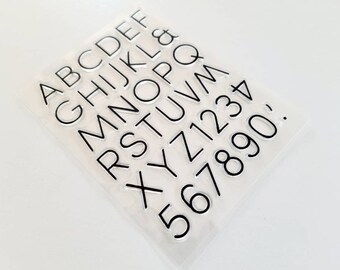 Silicone Stamp Number, Clear Stamps Font Capital Letters, Clear Stamp Set Numbers, Clear Stamp Numbers Letters