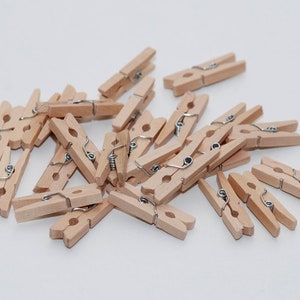 Bastel 10-200 Stück Mini Holzklammern 25mm kleine Holz Wäscheklammern Basteln 