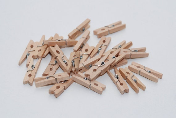 Small Wooden Clips Natural, Mini Wooden Clips, Gift Packaging, Closure Gift  Bags, Wooden Clips 2.5 Cm Natural, 25 Pieces 