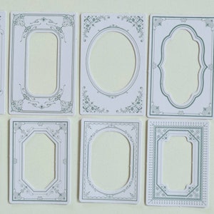 Scrapbooking Papier mint, Rahmen Vintage, Scrapbook Umrahmung, Verzierung Junk Journal, Ephemera Art Deco Jugendstil