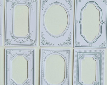 Scrapbooking paper mint, frame vintage, scrapbook framing, decoration junk journal, ephemera Art Deco Art Nouveau