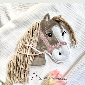 Grand Pony Lulu appliqué taupe