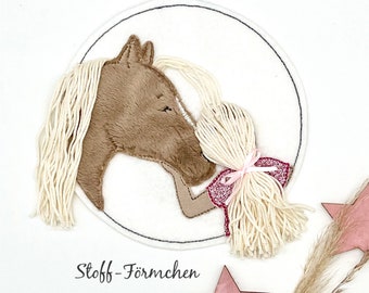 Large horse girl appliqué, light brown