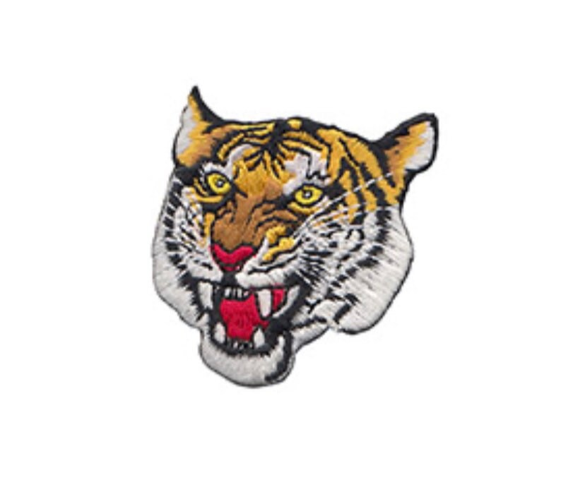 Tiger Applikation ★ Tigerkopf Gestickt Patch Aufb Produktbild-Vorschau 3
