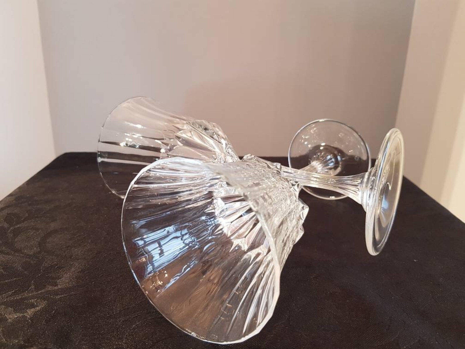 Vintage RCR Crystalleria Italiana Cut Crystal Wine Glasses Etsy UK