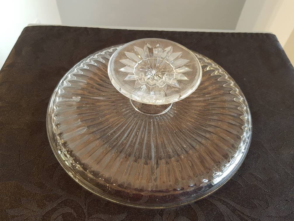 Vintage pedestal cake plate Etsy