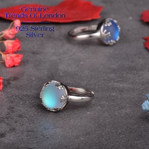 AURORA BOREALIS Halo Crystal Adjustable Ring Trends Of London™ Solid 925 sterling silver