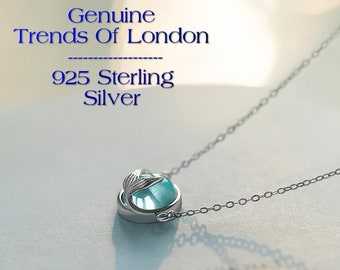 Mermaid Foam Bubble Crystal Necklace Trends Of London™ Solid 925 sterling silver