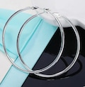 Trending Now | Pair of Sterling Silver Hoop Earrings 50mm 60mm 70mm 80mm  / Silver Hoops / Large Hoop Silver Earrings / XL Hoop / Over Size