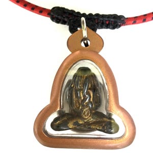Very Rare Black Leklai Phra Pidta LP Aim, Hnang Temple / Powerful Talisman Pendant / Lucky Life Amulet for Protection / Thai Buddha Amulets