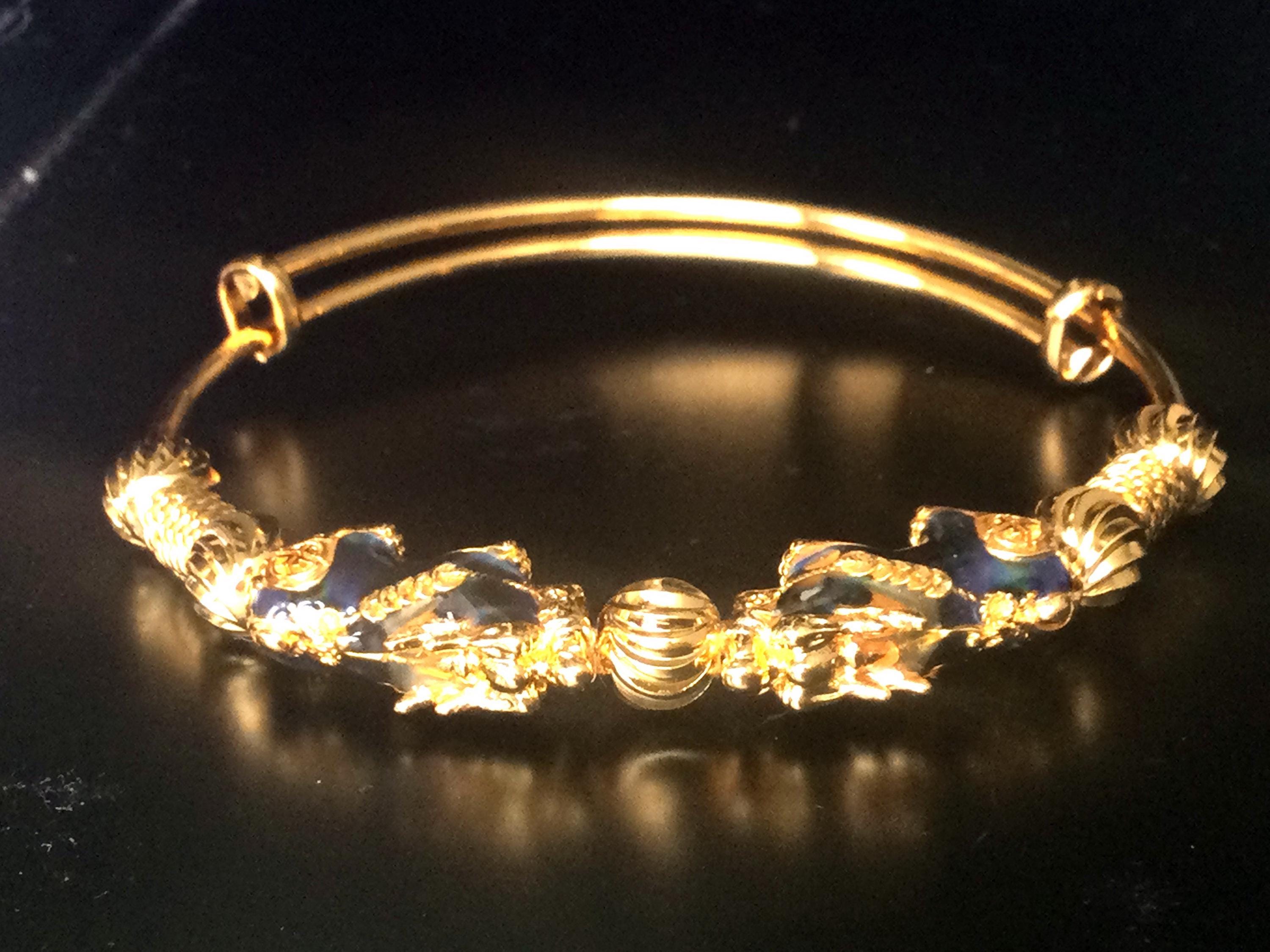 Gold Dragon Holding Ball Powerful Bracelet / Lucky and Charm Bracelet / Holy Talisman for Wealth / Auspicious Bracelet Nice gifts for Girls
