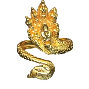 Rare Gold King Naga Magic Ring / Powerful Charm Ring / Lucky Protective Ring / Sacred Thai Amulet / Blessed Ring /  Nice Gift for Unisex S11