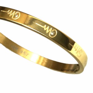 Rzadka złota bransoletka Yantra z białym kamieniem szlachetnym / talizman mantry / talizman szczęścia / święty talizman / błogosławiony święty tajski amulet szczęścia