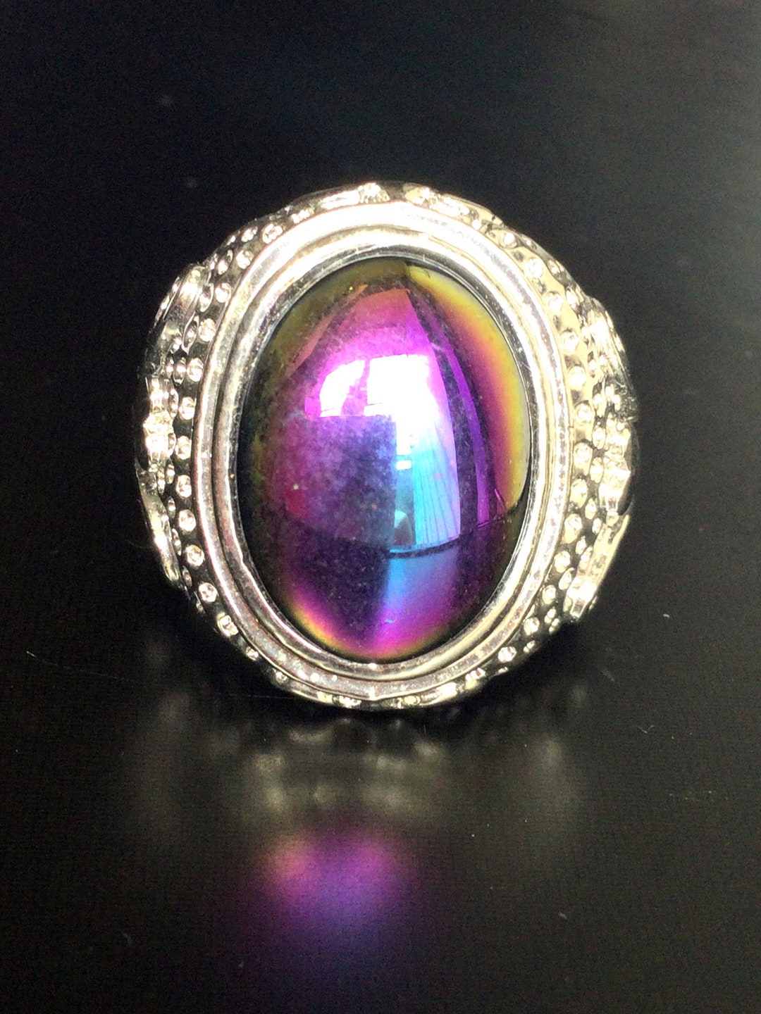 Rare Rainbow 7 Colors Magic Ring / Good Luck Charm Silver Ring ...