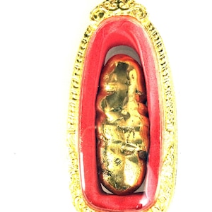 Gold Leklai from Umm-Krumm Mountain Magic Pendant / Rare Talisman for Protection / Lucky and Charm Thai Buddha Amulets / Free 1x Necklace