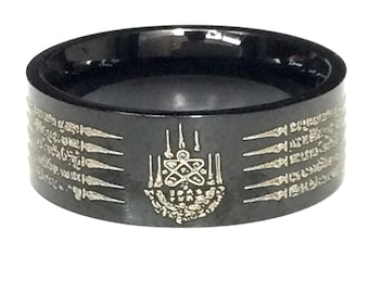 Schwarzer 5 Reihiger Yantra Mantra Ring: Thai Buddha Amulett, Glücksbringer Blessed Talisman, Heilige Geschenke