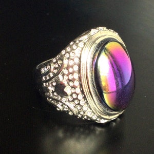 Magic Color Rings Rare Rainbow 7 Colors Magic Ring / Good Luck Charm Silver Ring ...