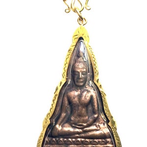 Rian Triangle LP Toh Bangpliyai Temple Magic Pendant / Top Sacred Good Luck Pendant / Piękny rzadki talizman uroku / Tajskie buddyjskie amulety