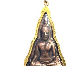 Rian Triangle LP Toh Bangpliyai Temple Magic Pendant / Top Sacred Good Luck Pendant / Beautiful Rare Charm Talisman / Thai Buddhist Amulets